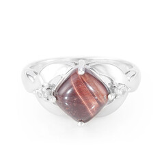 Anillo en plata con Ojo de tigre rojo