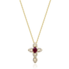 Collar en oro con Rubí de Mozambique AAA (CIRARI)