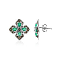 Pendientes en plata con Ónix verde