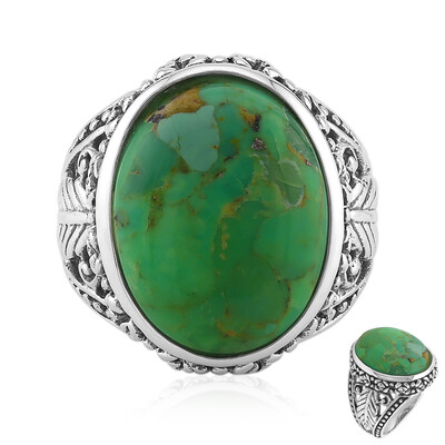 Anillo en plata con Turquesa verde Mohave Kingman (Art of Nature)