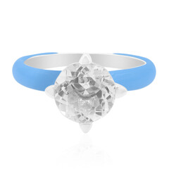 Anillo en plata con Topacio blanco