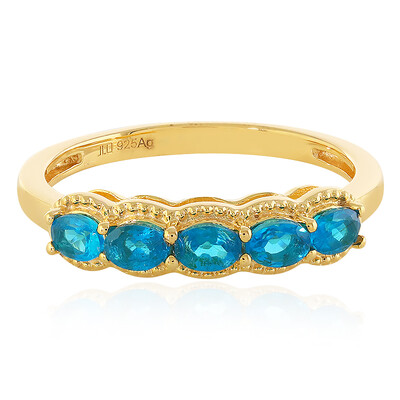 Anillo en plata con Apatita azul neón