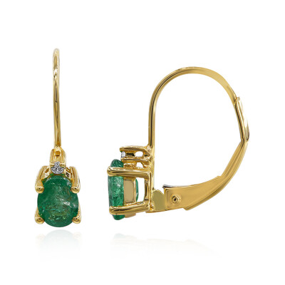 Pendientes en oro con Esmeralda de Zambia AAA