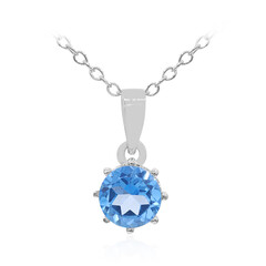 Collar en plata con Topacio azul índigo