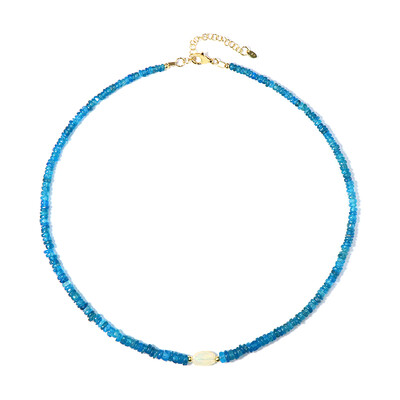 Collar en plata con Apatita azul neón