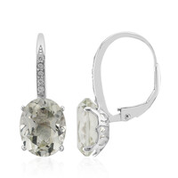 Pendientes en plata con Amatista verde