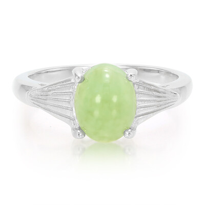 Anillo en plata con Crisoprasa imperial