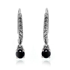 Pendientes en plata con Diamante negro