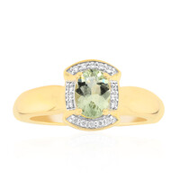 Anillo en oro con Berilo menta de Australia