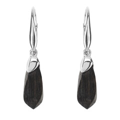 Pendientes en plata con Roble palustre