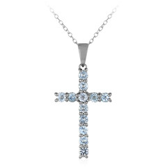 Collar en plata con Topacio azul cielo