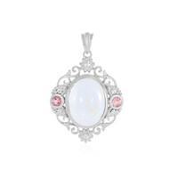 Colgante en plata con Piedra de Luna arcoíris