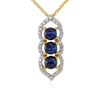 Collar en plata con Zafiro estrella azul