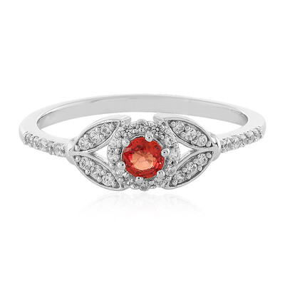 Anillo en plata con Rubí rojo atardecer