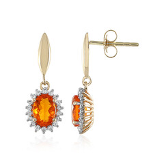Pendientes en oro con Ópalo cherry