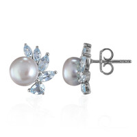 Pendientes en plata con Perla Freshwater (TPC)