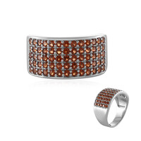 Anillo en plata con Granate de Mozambique