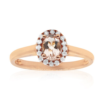 Anillo en oro con Morganita