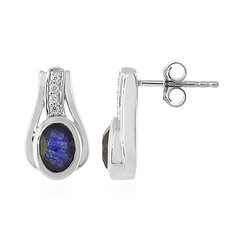 Pendientes en plata con Zafiro azul de Madagascar