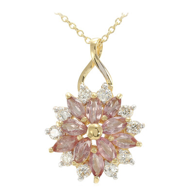 Collar en oro con Zafiro Padparascha no calentado (AMAYANI)