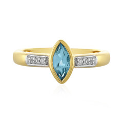 Anillo en plata con Topacio azul suizo
