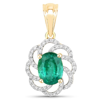 Colgante en oro con Esmeralda de Zambia