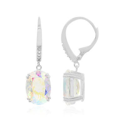 Pendientes en plata con Cuarzo Rayo de luna