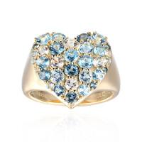 Anillo en plata con Topacio azul de Londres