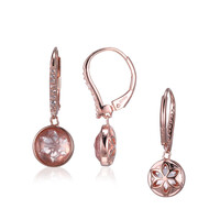Pendientes en plata con Cuarzo rosa