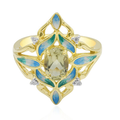 Anillo en plata con Cuarzo oliva