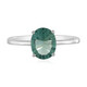 Anillo en plata con Fluorita verde