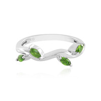 Anillo en plata con Diópsido de Rusia