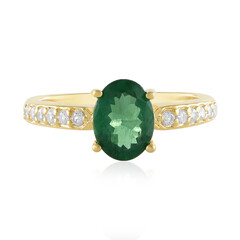 Anillo en plata con Apatita verde