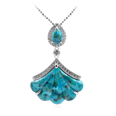 Collar en plata con Turquesa azul del Mohave Kingman (Dallas Prince Designs)