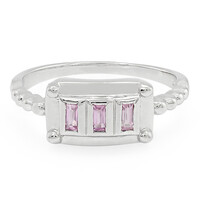 Anillo en plata con Zafiro de Ceilán rosa