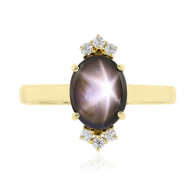 Anillo en oro con Zafiro estrella negra