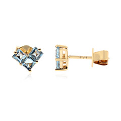 Pendientes en oro con Aguamarina de Ofiki