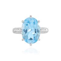 Anillo en plata con Topacio azul cielo