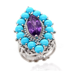 Anillo en plata con Amatista de Zambia (Dallas Prince Designs)