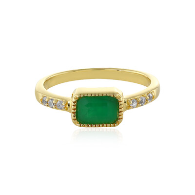 Anillo en plata con Esmeralda de Zambia