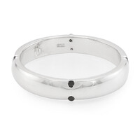 Anillo en plata con Espinela negra