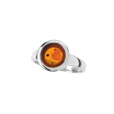 Anillo en plata con Ámbar báltico (dagen)