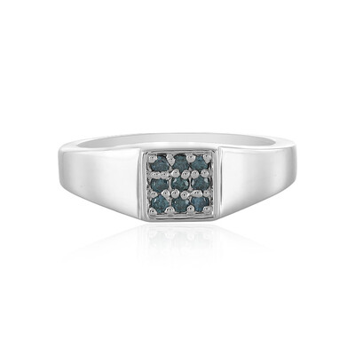 Anillo en plata con Diamante azul I3