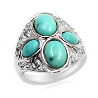 Anillo en plata con Campitos turquesas (Anne Bever)