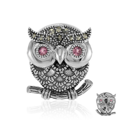 Broche en plata con Turmalina rosa