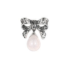 Colgante en plata con Cuarzo rosa