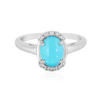 Anillo en plata con Ópalo azul de Etiopía