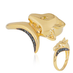 Anillo en plata con Diamante I3 amarillo