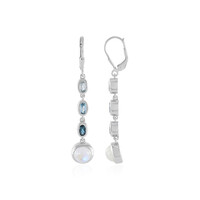 Pendientes en plata con Piedra de Luna arcoíris (KM by Juwelo)