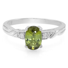 Anillo de hombre en plata con Turmalina cuprífera